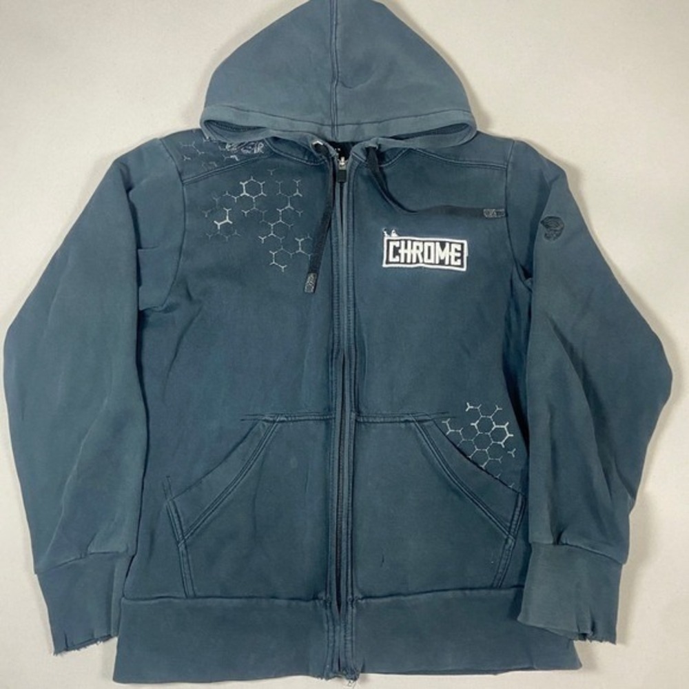 Mountain Hardwear Zip Up Hoodie Hexagon Graphic Embroidered Logo Full Zip Men